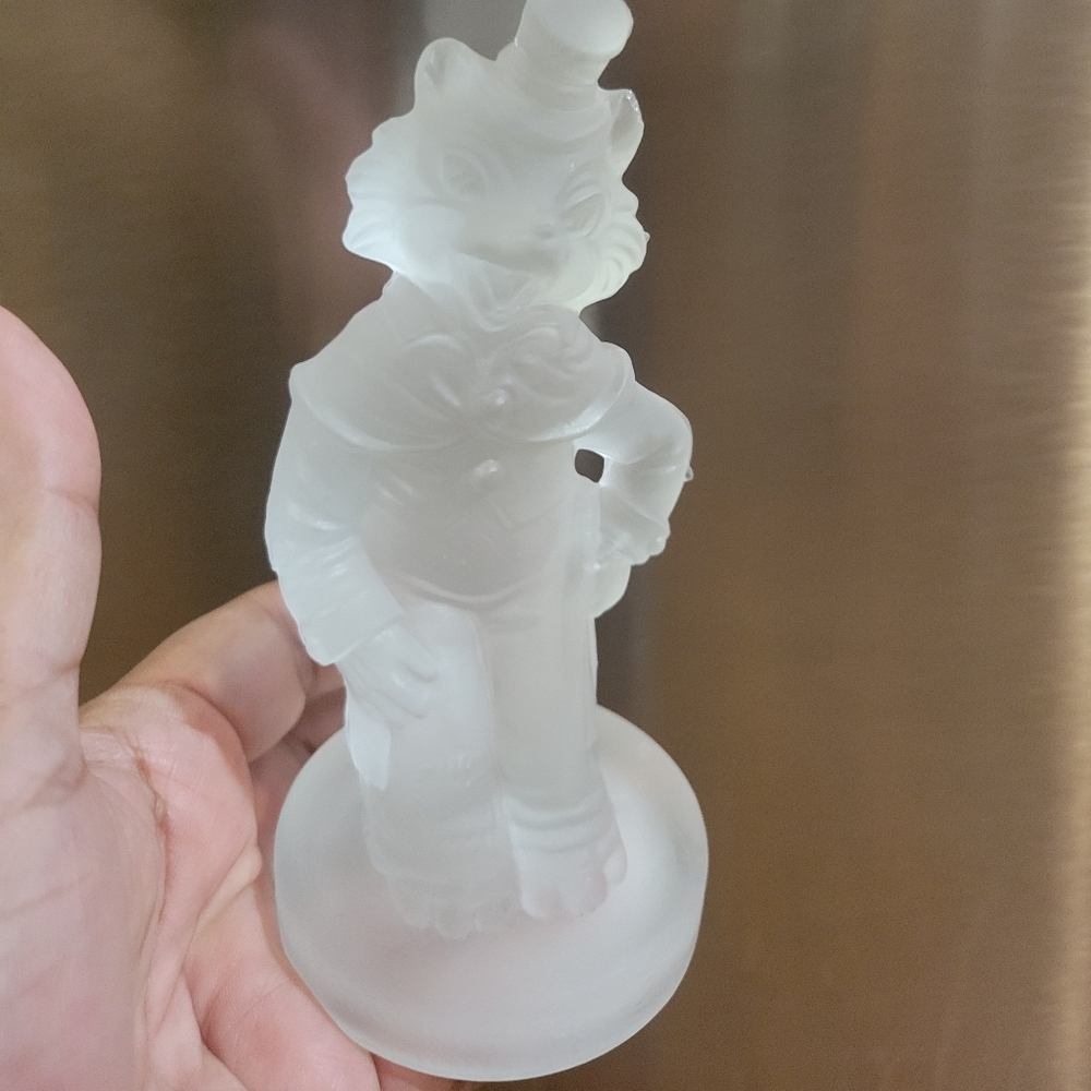 Vtg Walt Disney Honest John Fox Pinocchio Frosted Glass Figure